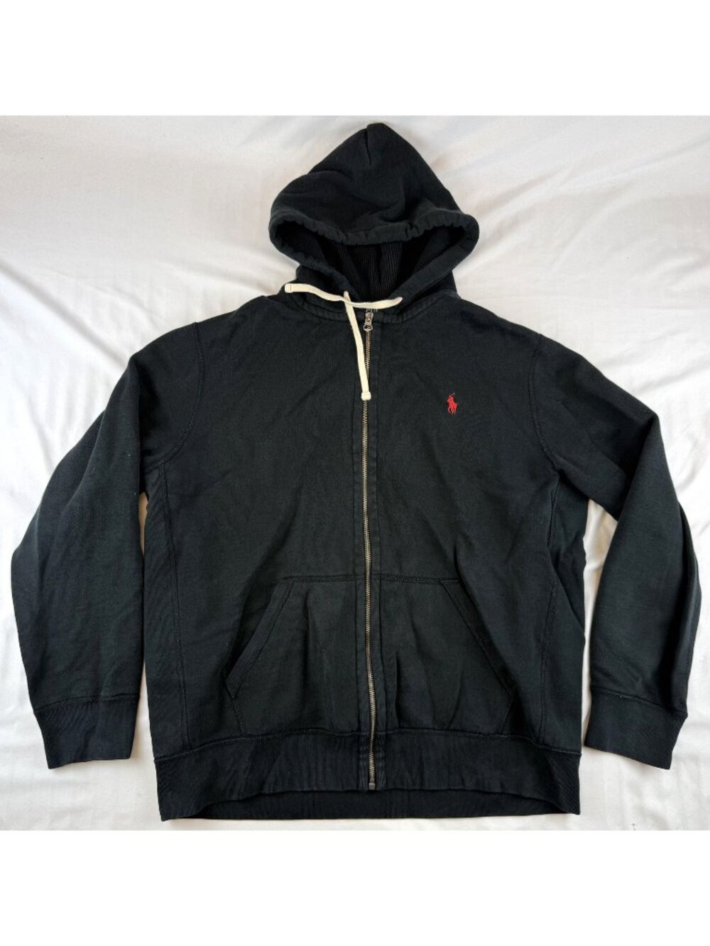 Polo Ralph Lauren Black Fleece Full Zip Hoodie Men's XL Hooded Logo Pockets